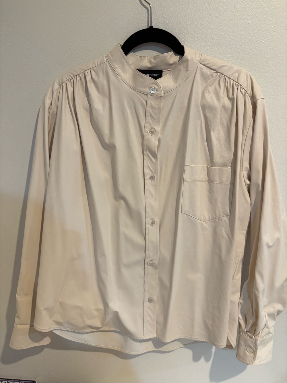 Fifteen Twenty Cream Band-Collar Button-Down Shirt